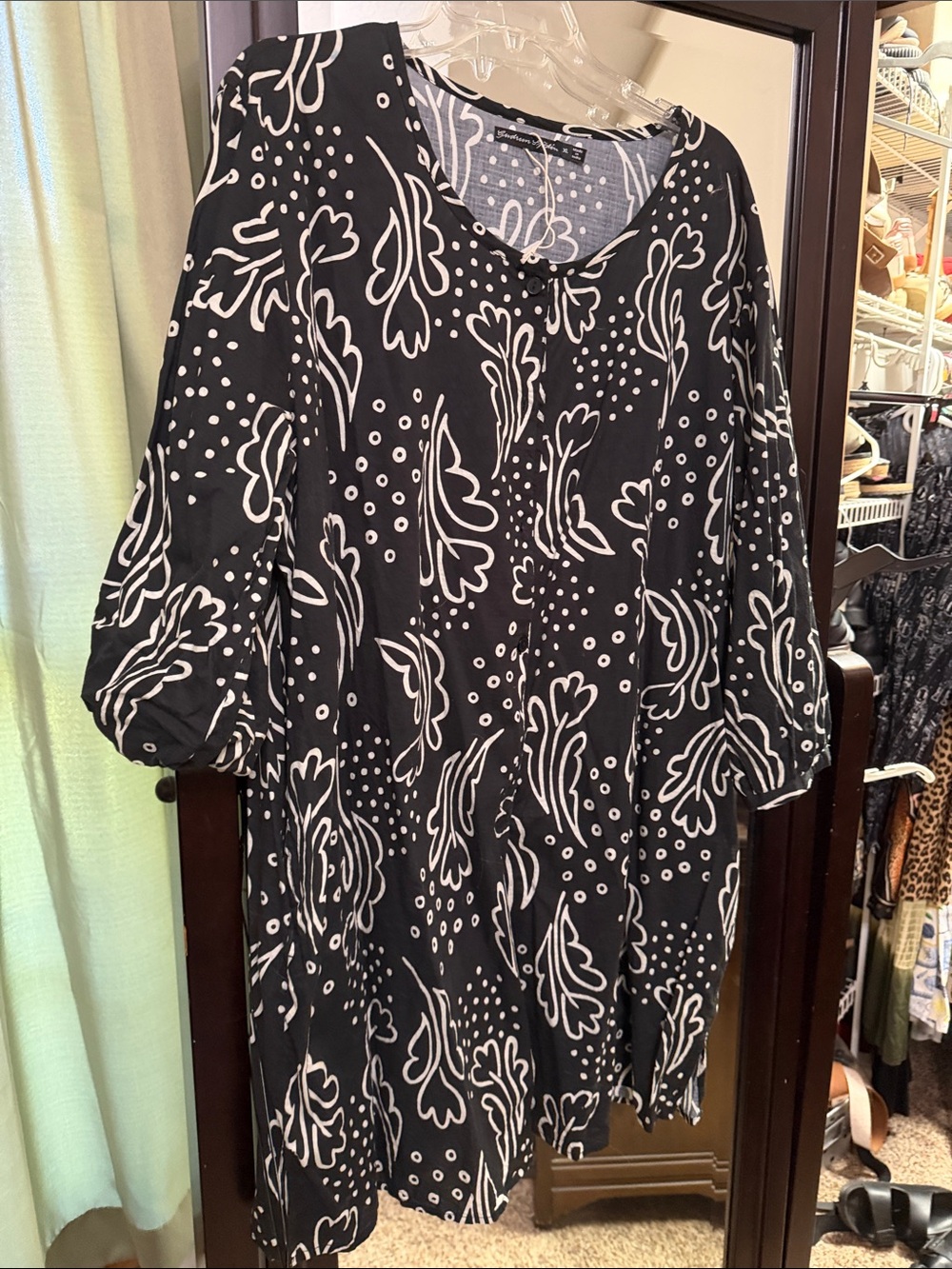 Black & White Floral Tunic Dress
